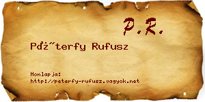 Péterfy Rufusz névjegykártya