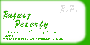 rufusz peterfy business card